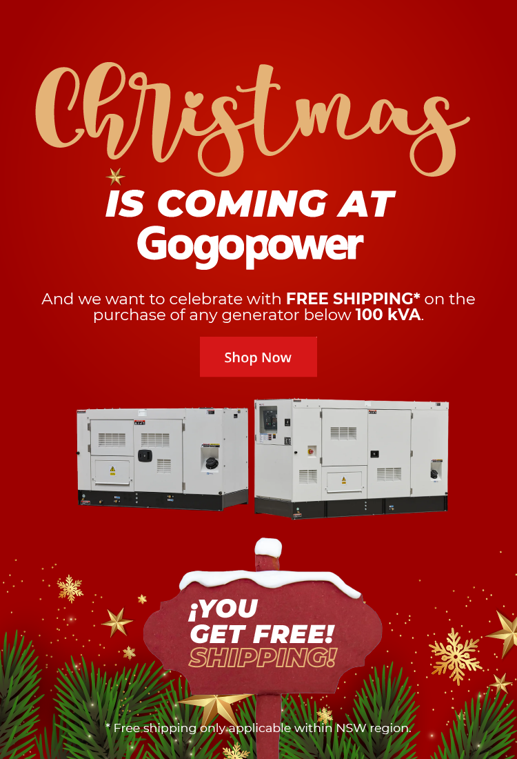 Christmas promotion, free shipping on the purchase generator below 100 kva - Gogopower AU